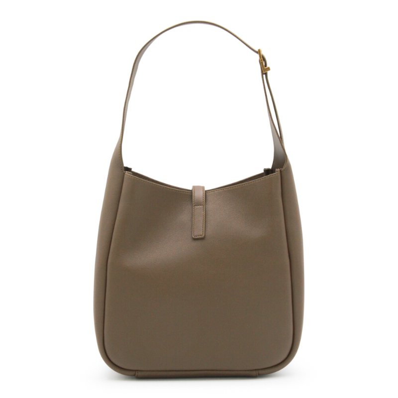 【YSL】SAINT LAURENT LE 5 A 7 Hobo Small 小款 粒面牛皮 鹿皮 肩背包 核桃棕色 金扣 Pecan Brown 713938-3
