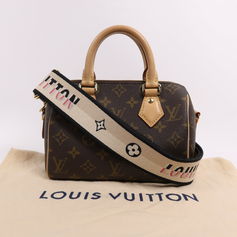 LOUIS VUITTON Monogram Speedy Bandouliere 20金扣手挽肩背兩用袋-7