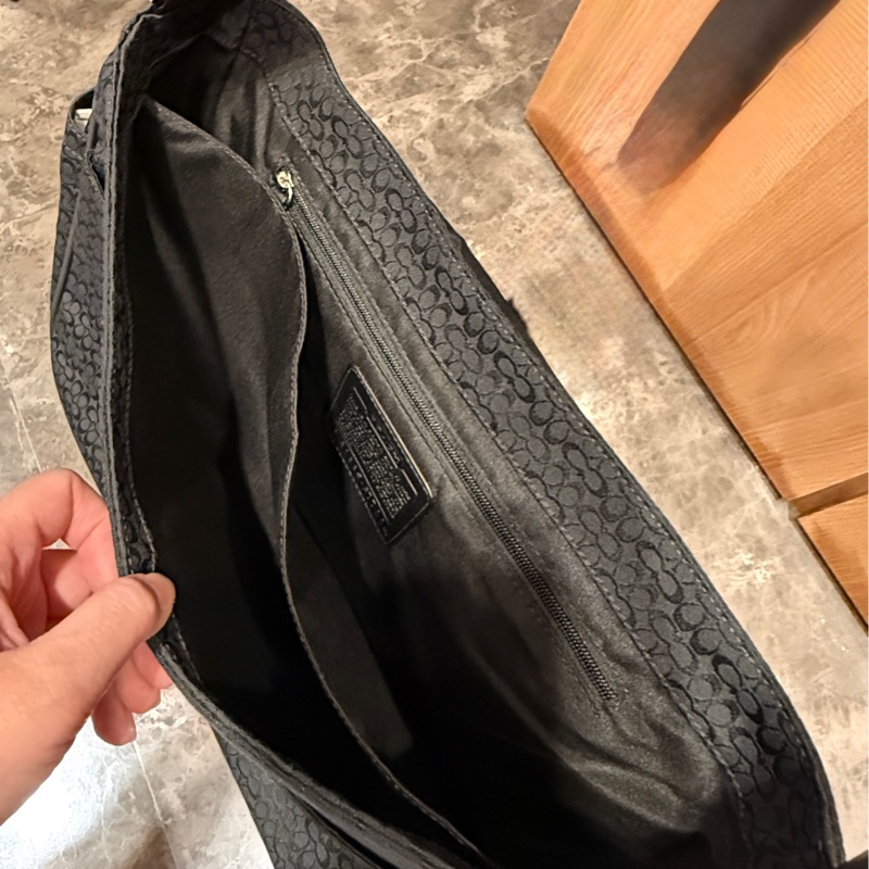 二手近新|COACH Signature Hudson Messenger Bag|黑色斜背包-3