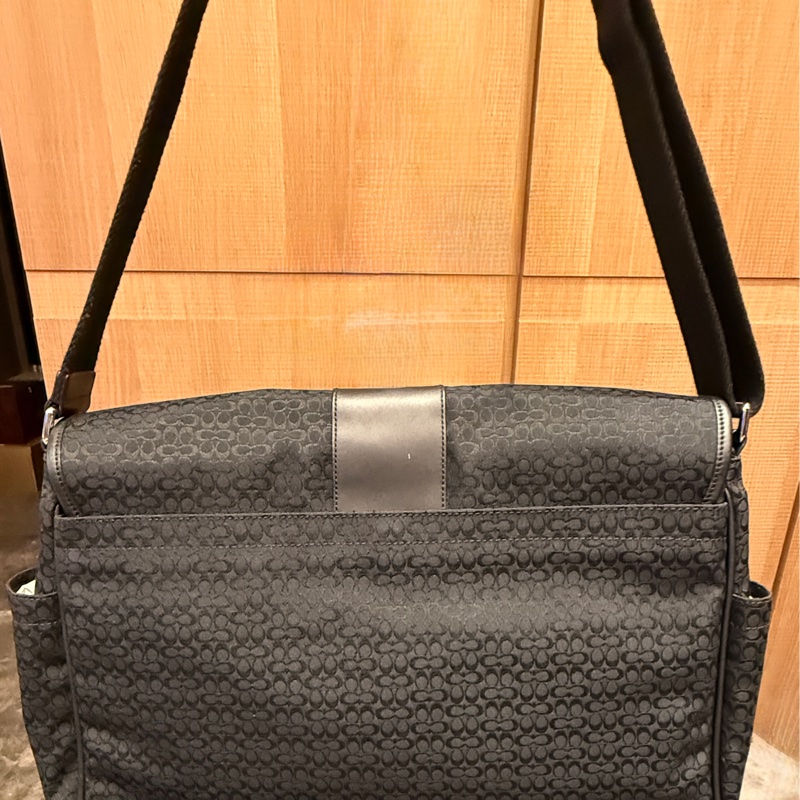二手近新|COACH Signature Hudson Messenger Bag|黑色斜背包-10