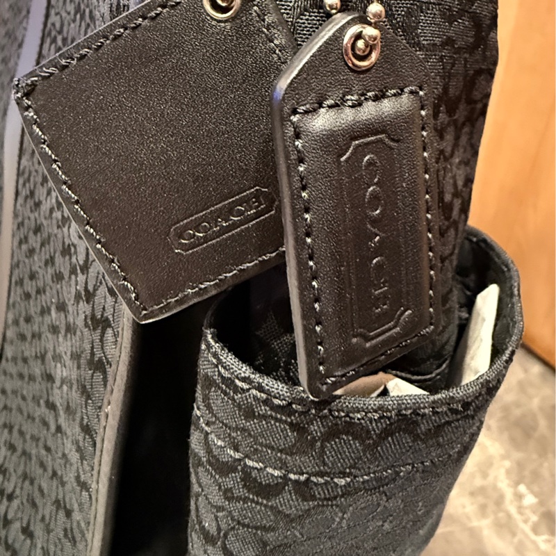 二手近新|COACH Signature Hudson Messenger Bag|黑色斜背包-14