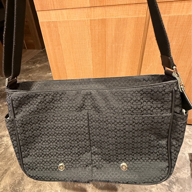 二手近新|COACH Signature Hudson Messenger Bag|黑色斜背包-17