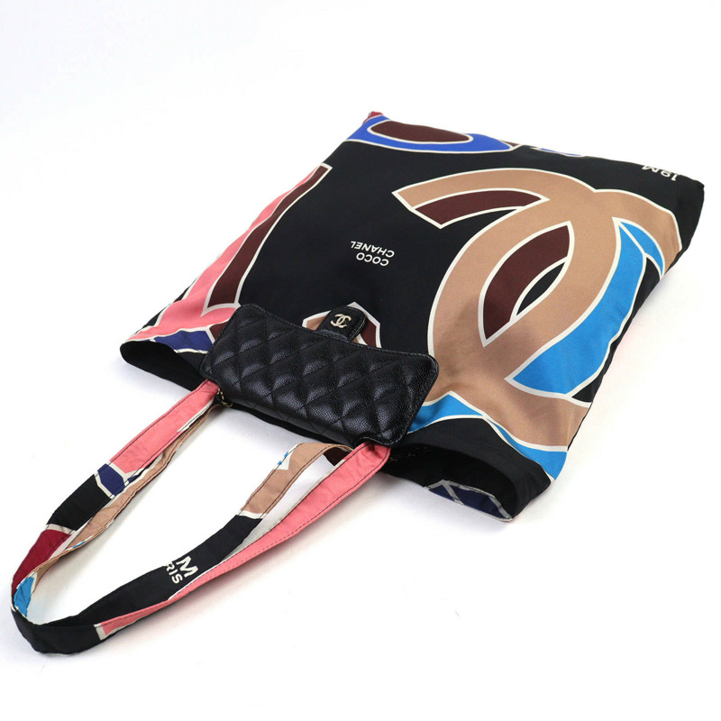 香奈兒 Coco Mark 魚子醬皮革鏈條單肩包，隨機序號，黑色/多色，含包裝盒和防塵袋，意大利製造，女士款-3