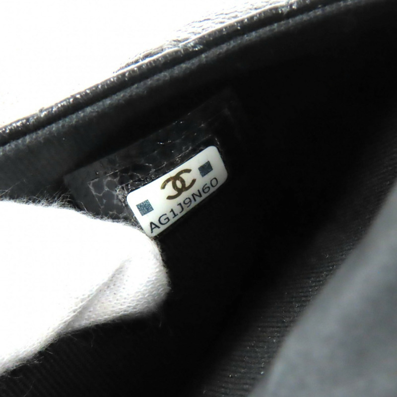 香奈兒 Coco Mark 魚子醬皮革鏈條單肩包，隨機序號，黑色/多色，含包裝盒和防塵袋，意大利製造，女士款-16