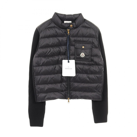 MONCLER 羊毛混紡開襟衫羽絨外套 9B00028M4281999S 黑色 #S 新款 女款