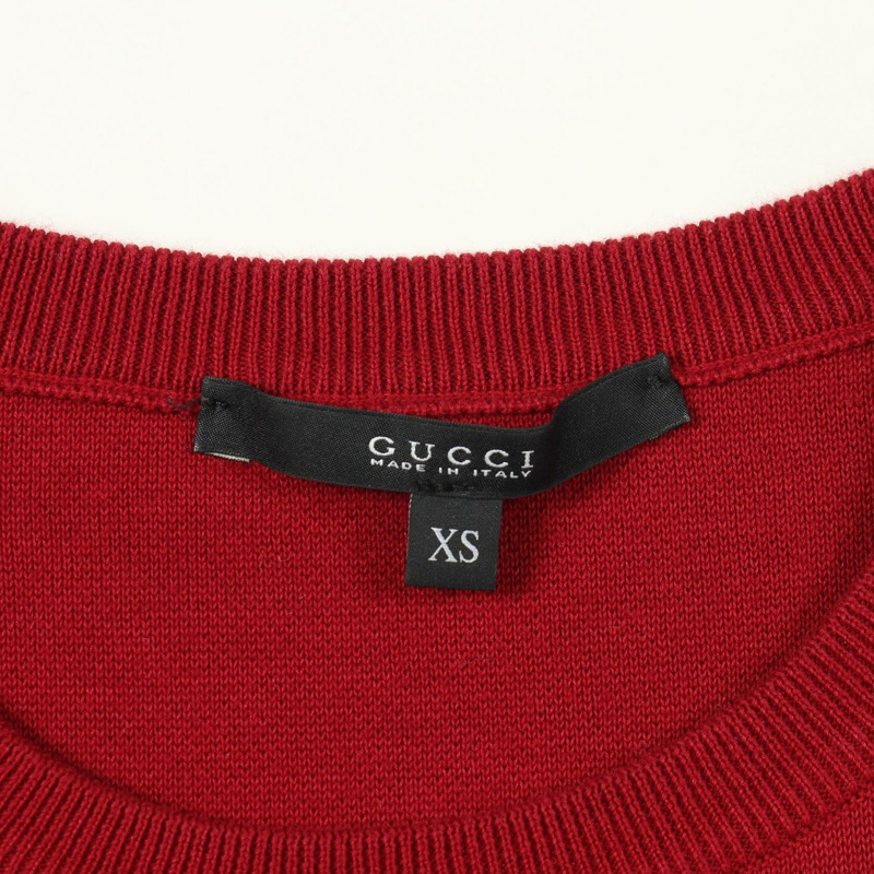 GUCCI 雙 G 短袖洋裝 340513 純棉 紅色 #XS 二手女款-2