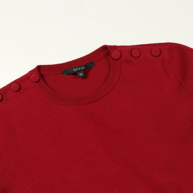 GUCCI 雙 G 短袖洋裝 340513 純棉 紅色 #XS 二手女款-5