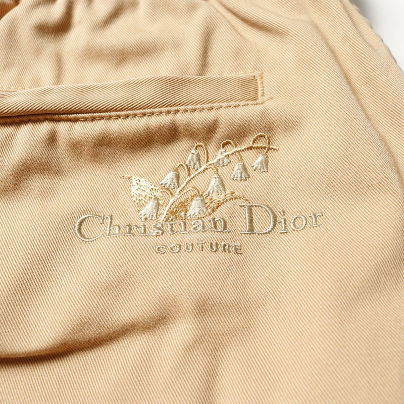 Christian Dior Couture Lily of the Valley 男士棉質長褲，棕色，46號，二手。-5