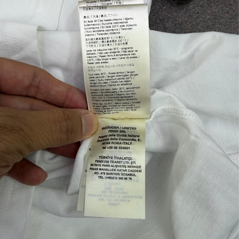 FENDI 白色t 恤-4