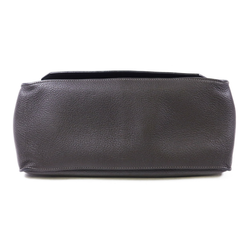 HERMES Clemence皮革Jypesiere 34銀扣肩背袋Etain-3