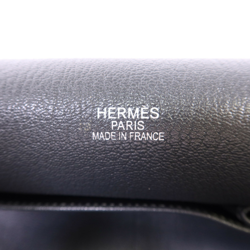 HERMES Clemence皮革Jypesiere 34銀扣肩背袋Etain-6
