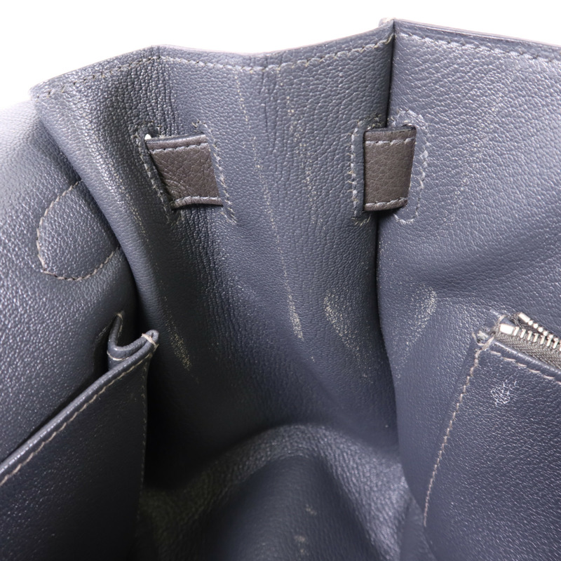 HERMES Clemence皮革Jypesiere 34銀扣肩背袋Etain-20