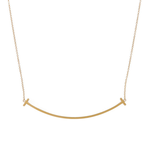 TIFFANY＆CO 18K黃金T Smile Pendant項鍊