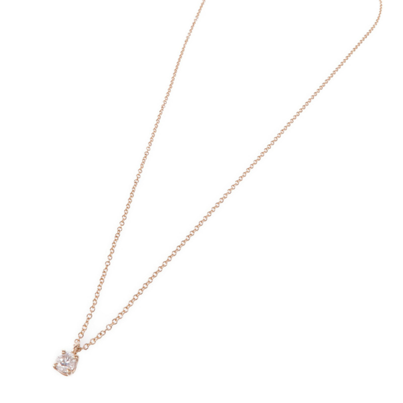 TIFFANY&CO 18K玫瑰金Solitaire Diamond Necklace鑽石項鍊-2