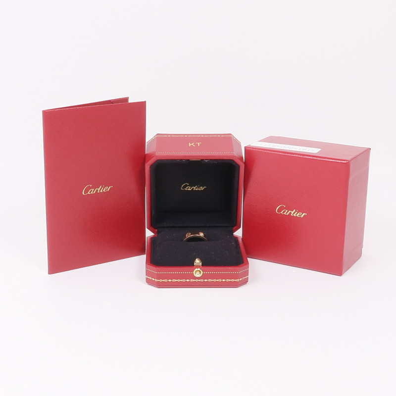 CARTIER 18K玫瑰金Love Ring 3 Diamonds鑽石戒指Cartier#51/US#5.75-9