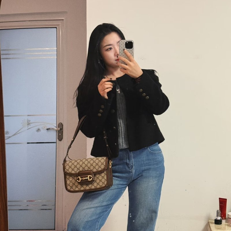 GUCCI Horsebit 1955馬銜釦馬鞍包 - 中號棕-1