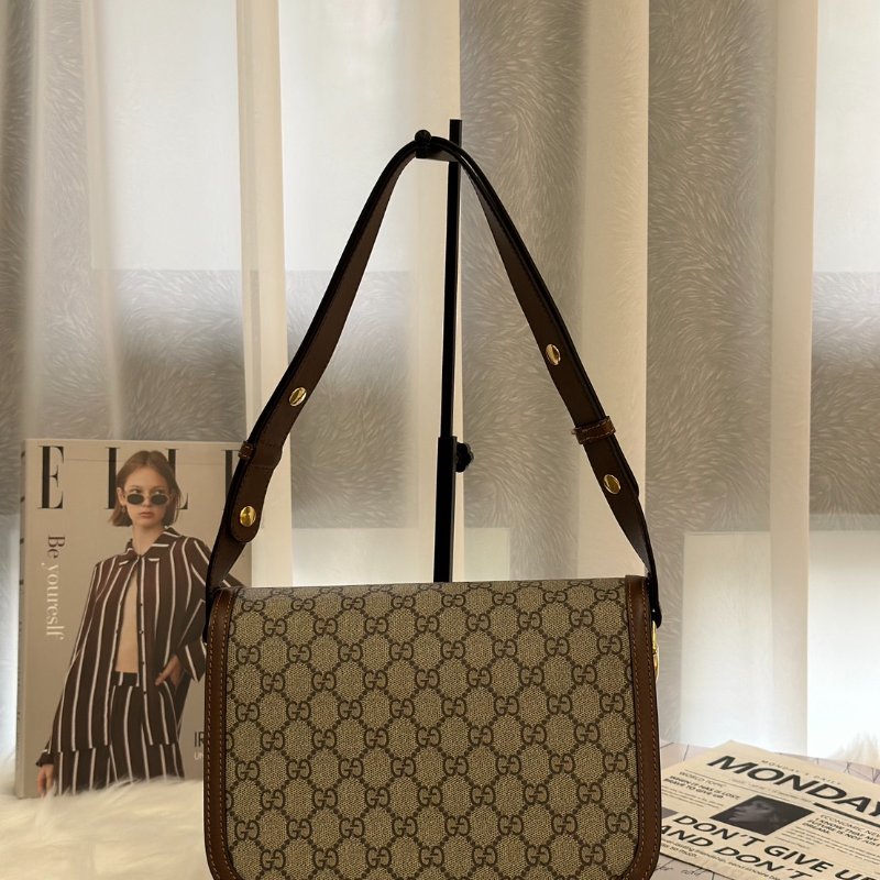 GUCCI Horsebit 1955馬銜釦馬鞍包 - 中號棕-4