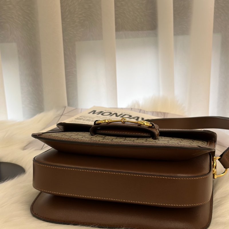 GUCCI Horsebit 1955馬銜釦馬鞍包 - 中號棕-5