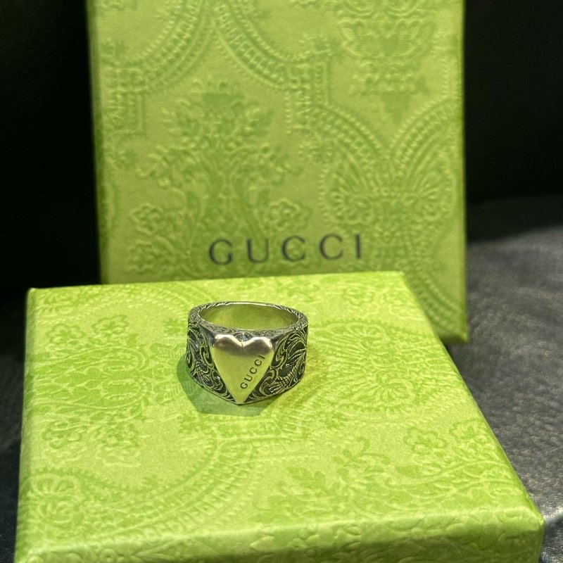 💎Han's house精品服飾💎 GUCCI 古馳 戒指 純銀 復古款 義大利製 15號 現貨-0