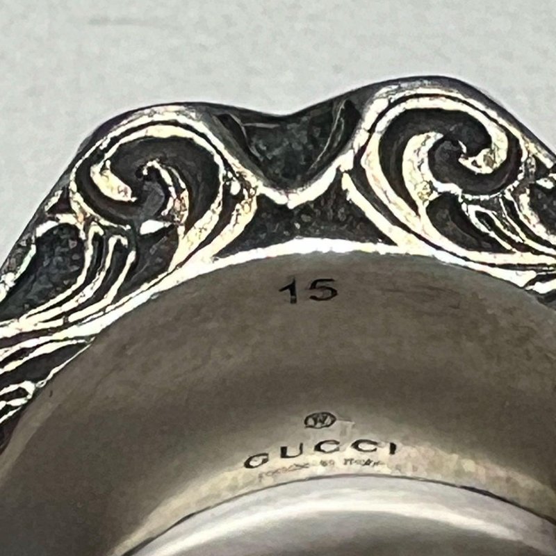 💎Han's house精品服飾💎 GUCCI 古馳 戒指 純銀 復古款 義大利製 15號 現貨-3