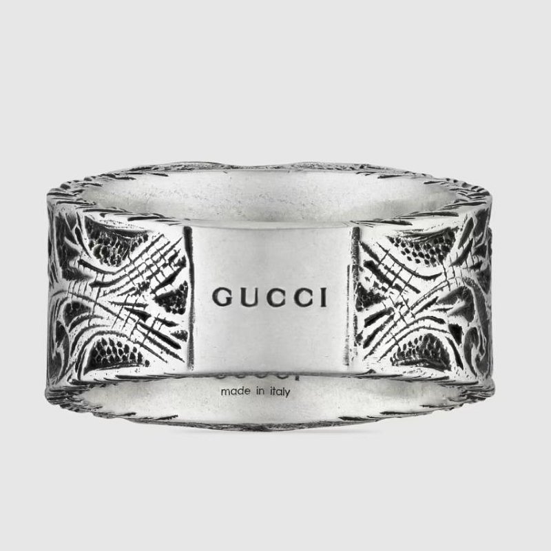 💎Han's house精品服飾💎 GUCCI 古馳 戒指 純銀 復古款 義大利製 15號 現貨-4