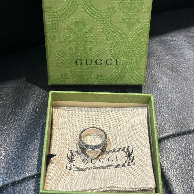 💎Han's house精品服飾💎 GUCCI 古馳 戒指 純銀 復古款 義大利製 15號 現貨-5