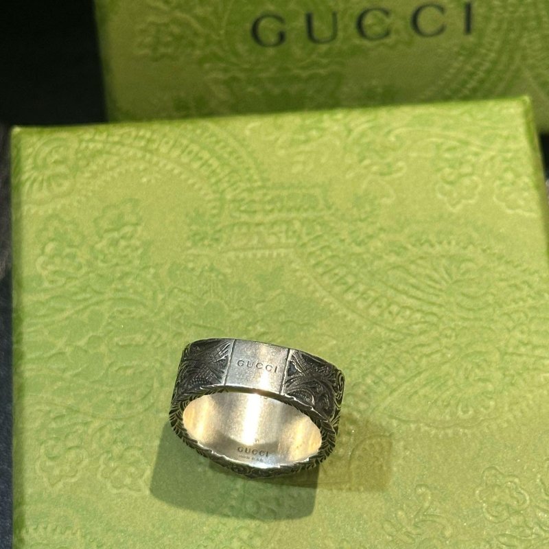 💎Han's house精品服飾💎 GUCCI 古馳 戒指 純銀 復古款 義大利製 15號 現貨-7