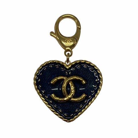 CHANEL 香奈兒 COCO MARK 合金 吊飾 海軍藍色