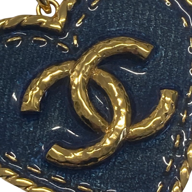 CHANEL 香奈兒 COCO MARK 合金 吊飾 海軍藍色-4