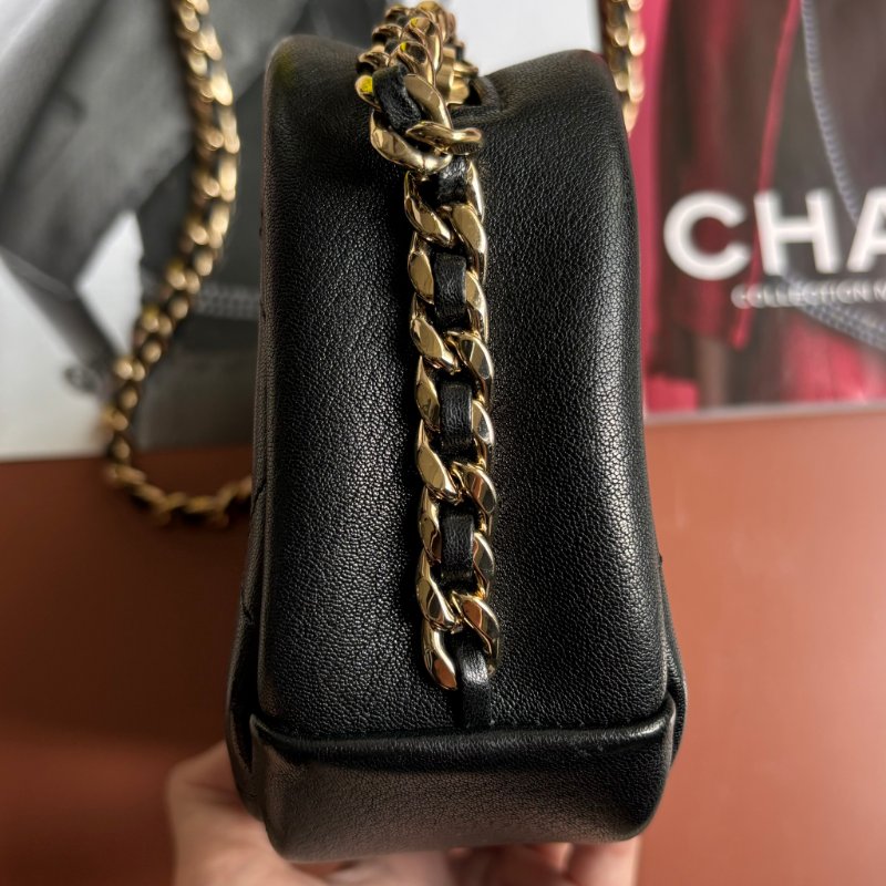 ::CHANEL:: AS0140 黑色旋轉雙C LOGO 相機包 斜背包-6