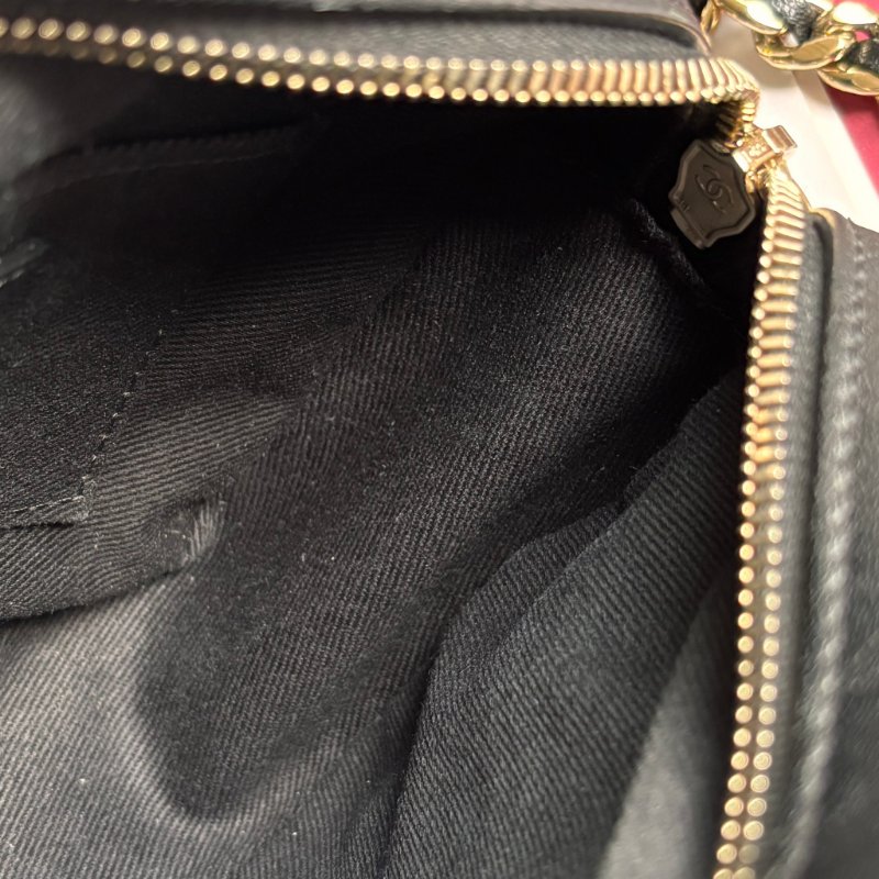 ::CHANEL:: AS0140 黑色旋轉雙C LOGO 相機包 斜背包-19