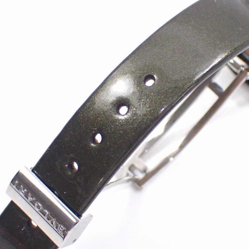 寶格麗 B-ZERO 1 女士石英腕錶，不鏽鋼錶殼搭配皮革錶帶，型號 BZ22S，電池供電，鑲嵌 12 顆鑽石，貨號 C2015523-3