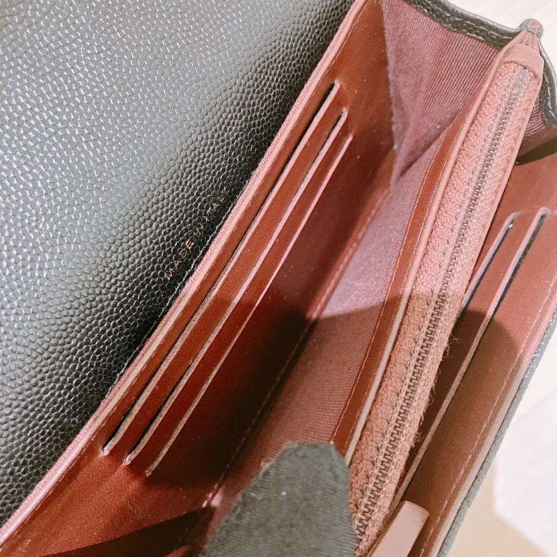 TK1832 Chanel 香奈兒黑色荔枝牛皮中長皮夾Classic Flap Small Long Wallet Caviar Black X GHW-23