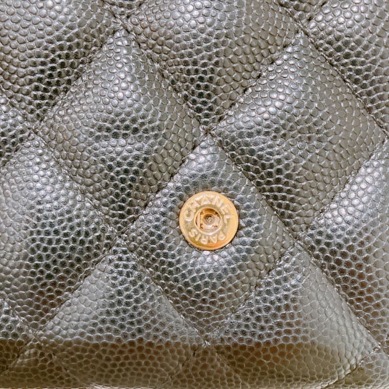 TK1832 Chanel 香奈兒黑色荔枝牛皮中長皮夾Classic Flap Small Long Wallet Caviar Black X GHW-28