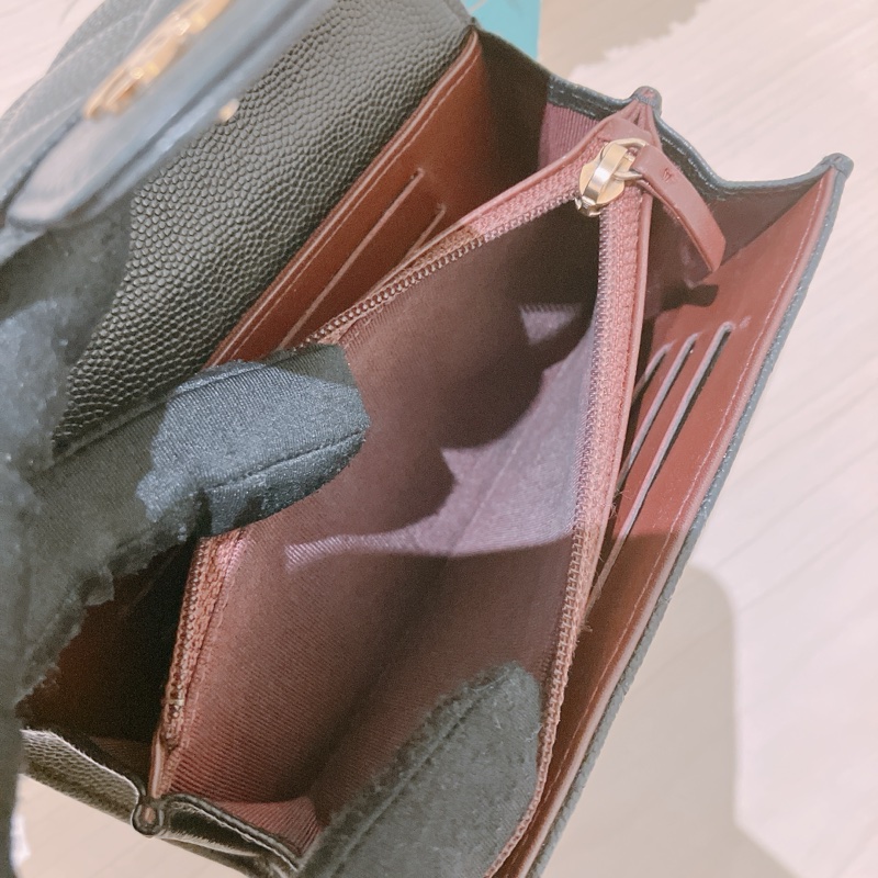 TK1832 Chanel 香奈兒黑色荔枝牛皮中長皮夾Classic Flap Small Long Wallet Caviar Black X GHW-51