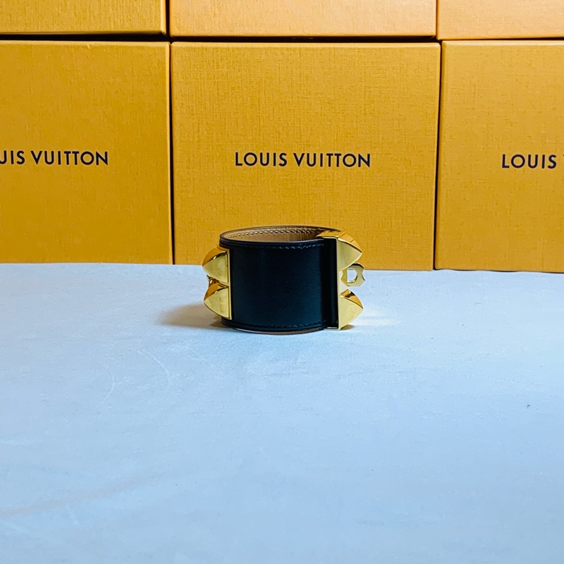 ✨近新美品 Hermès 愛馬仕 寬版黑金CDC手環-3