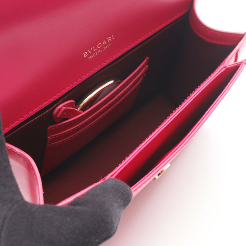 寶格麗 Serpenti Forever 鏈條單背包，皮革材質，洋紅色，二手女款-2