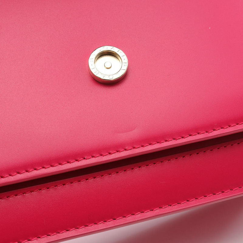 寶格麗 Serpenti Forever 鏈條單背包，皮革材質，洋紅色，二手女款-4