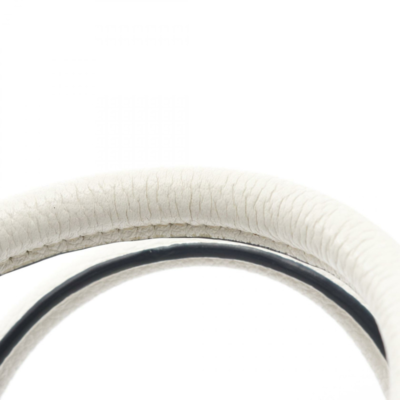 MCM MILLA 斜背單肩手提包，白色/海軍藍皮革，二手女款-5