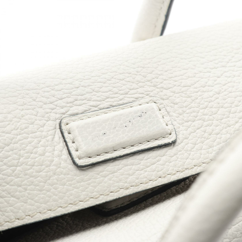 MCM MILLA 斜背單肩手提包，白色/海軍藍皮革，二手女款-7