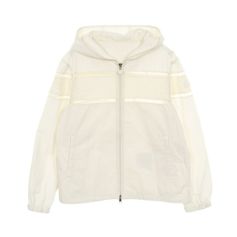MONCLER CLISSON 帶帽女用短袖夾克，聚酯纖維，白色，2號，二手