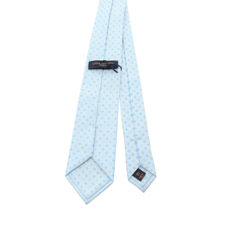 路易威登 Monogram 領帶/領結 M76282 絲綢 藍色 二手 男士-2
