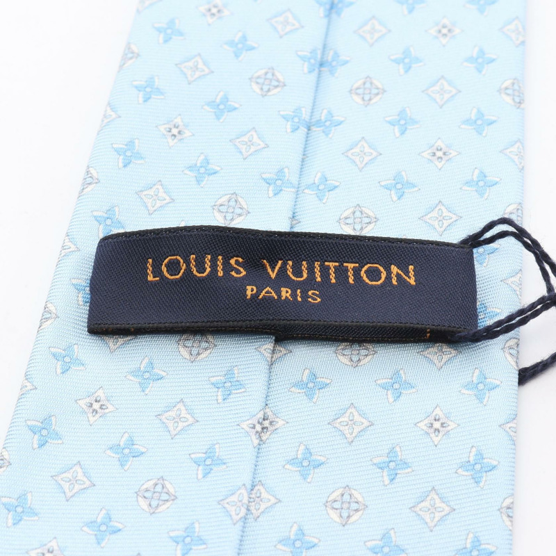 路易威登 Monogram 領帶/領結 M76282 絲綢 藍色 二手 男士-3