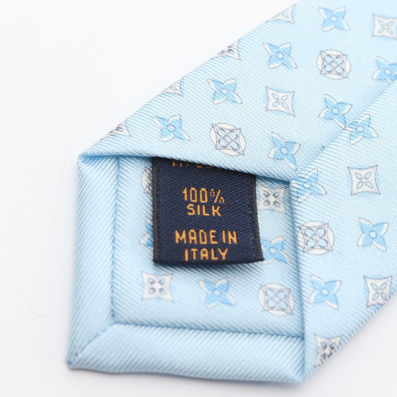 路易威登 Monogram 領帶/領結 M76282 絲綢 藍色 二手 男士-4