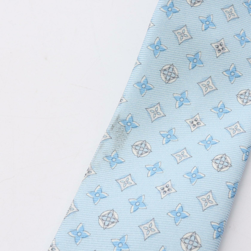 路易威登 Monogram 領帶/領結 M76282 絲綢 藍色 二手 男士-6