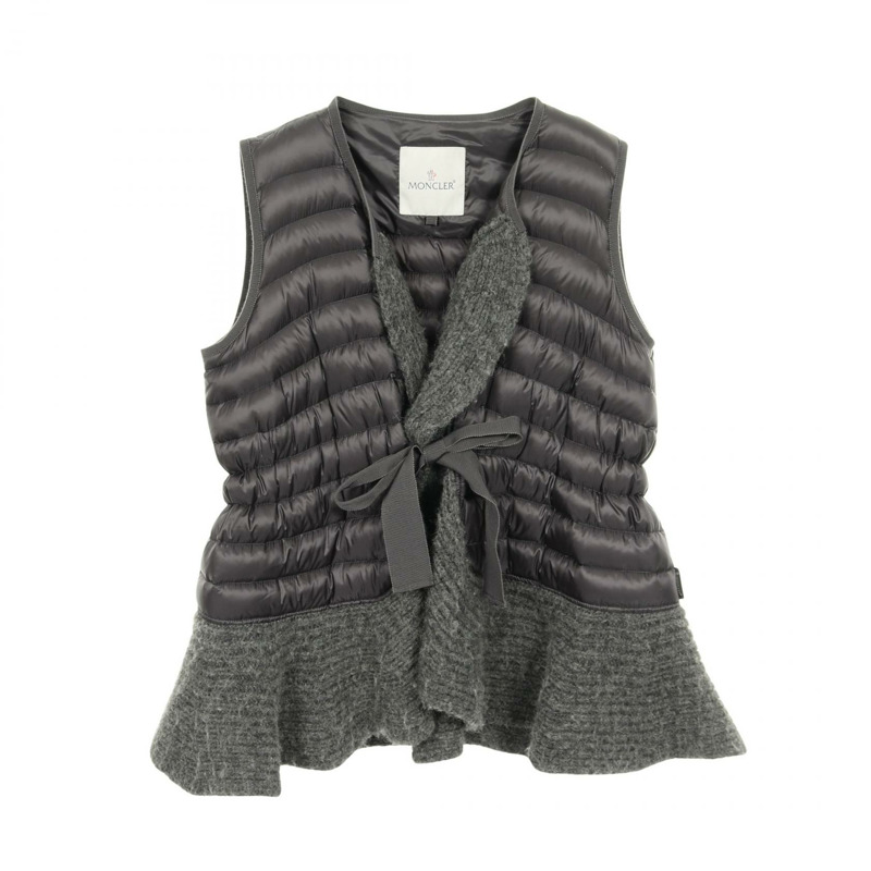 MONCLER MAR 羽絨背心 尼龍 灰色 1 碼 二手 女款-0