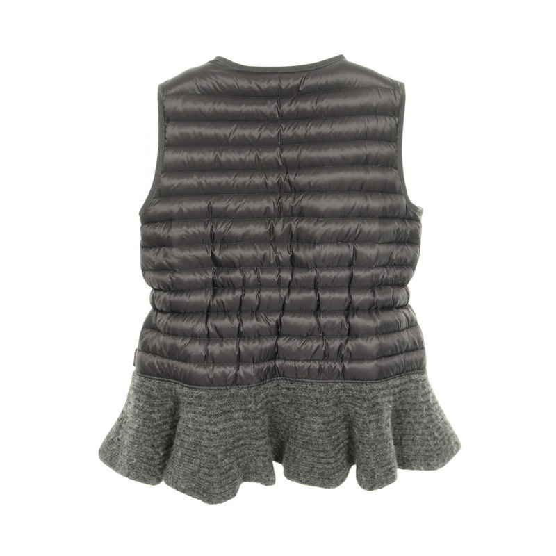 MONCLER MAR 羽絨背心 尼龍 灰色 1 碼 二手 女款-1