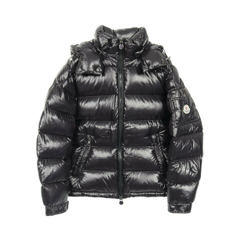 MONCLER MAYA 男士黑色尼龍連帽拉鍊羽絨外套 #0 二手