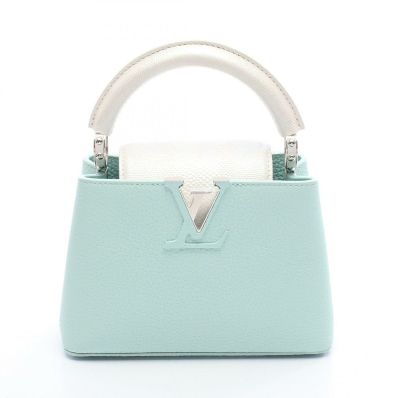 路易威登 Capucine 迷你手袋 N85829 皮革 蛋白石綠 白色 汽油藍 LV-0
