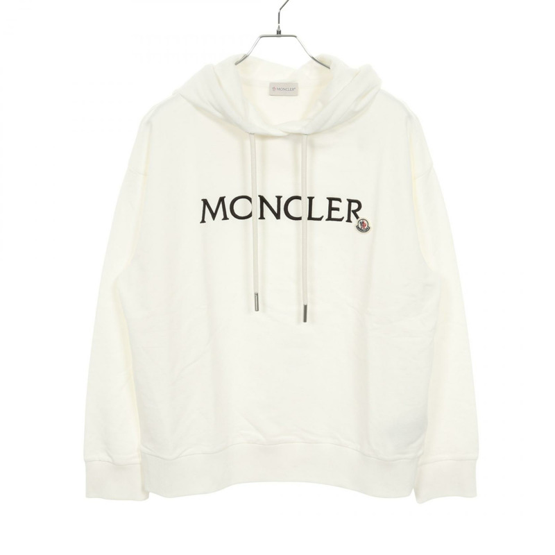 MONCLER Logo連帽衫 8G00026 純棉 白色 #M 二手 女款-0